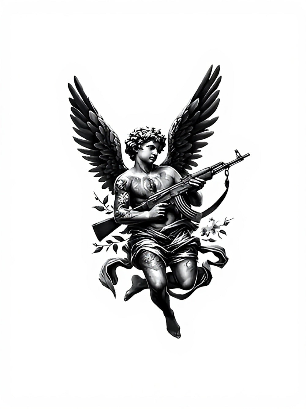 Angel of War Yarı Kalıcı Orta Boy Dövme