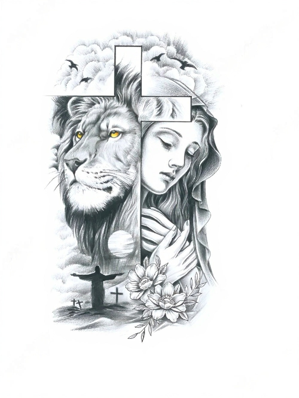 Faith & Courage Yarı Kalıcı Orta Boy Dövme