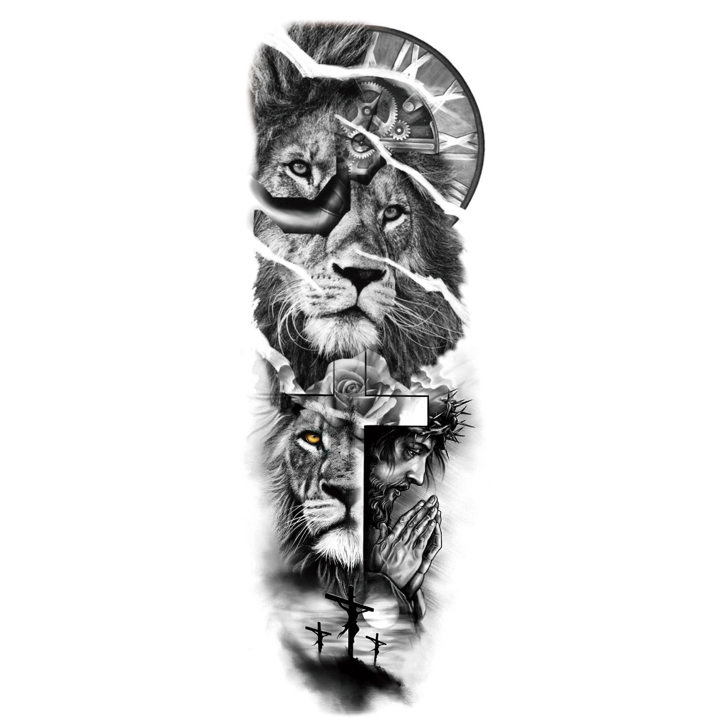 Lion of Faith Yarı Kalıcı Kol Kaplama Dövme