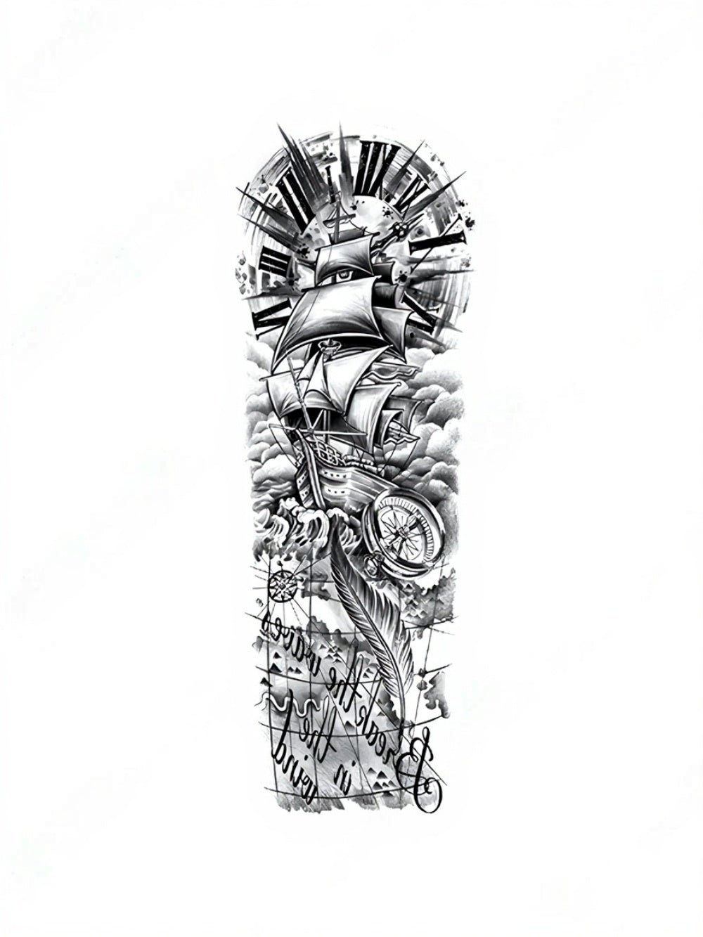 Compass of Destiny Yarı Kalıcı Kol Kaplama Dövme