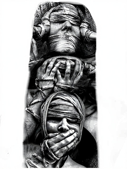 The Cry of Silence Yarı Kalıcı Kol Dövmesi