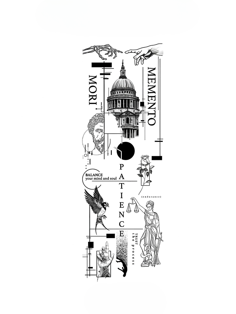 Sacred Process Yarı Kalıcı Kol Dövmesi