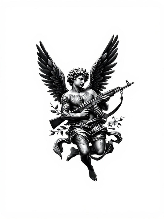 Angel of War Yarı Kalıcı Orta Boy Dövme