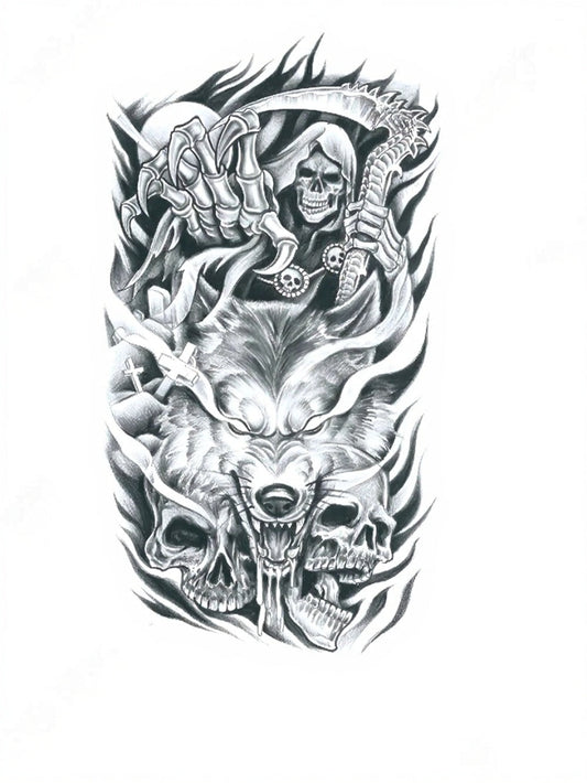 Grim Howl Yarı Kalıcı Orta Boy Dövme