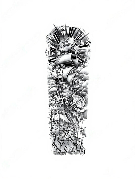 Compass of Destiny Yarı Kalıcı Kol Kaplama Dövme