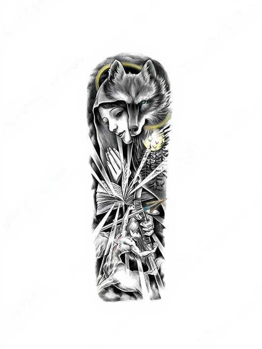 Spirit of the Wolf Yarı Kalıcı Kol Kaplama Dövme